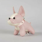 Porte-clés bouledogue en simili cuir rose avec collier clouté par Oscar et Plume