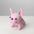 Porte-clés bouledogue en simili cuir rose avec détails noirs et collier à pointes par Oscar et Plume