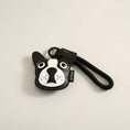 Charger l'image dans la visionneuse de la galerie, Porte-clés original chien en forme de bulldog avec des yeux et une lanière noire
