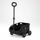 Poussette pliante pour chien noire avec poignée réglable et quatre roues robustes