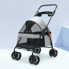 Poussette pour chien Oscar et Plume avec filet de ventilation et roues doubles pour promenade confortable