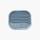 Gamelle anti-glouton silicone bleue avec compartiments texturés pour ralentir la nourriture