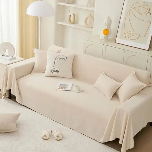 Protection canapé chien chat beige d'Oscar et Plume pour protéger votre mobilier des griffures et poils