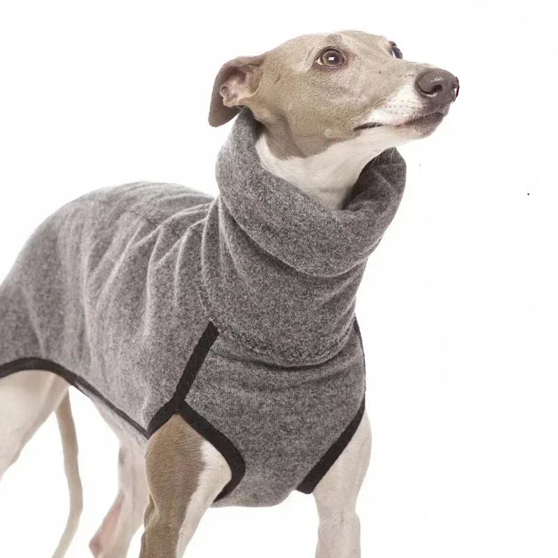 Pull chaud à col haut pour chien Oscar et Plume Gris clair / S