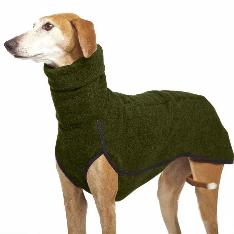 Pull chaud à col haut pour chien Oscar et Plume Vert / S