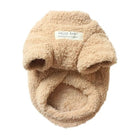 Pull chaud pour chien beige en tissu pelucheux douillet avec étiquette Hello Baby