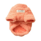 Pull chaud pour chien en tissu pelucheux couleur corail avec étiquette Hello Baby