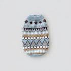 Pull chaud pour chien tricoté à motifs géométriques gris blanc et marron d'Oscar et Plume