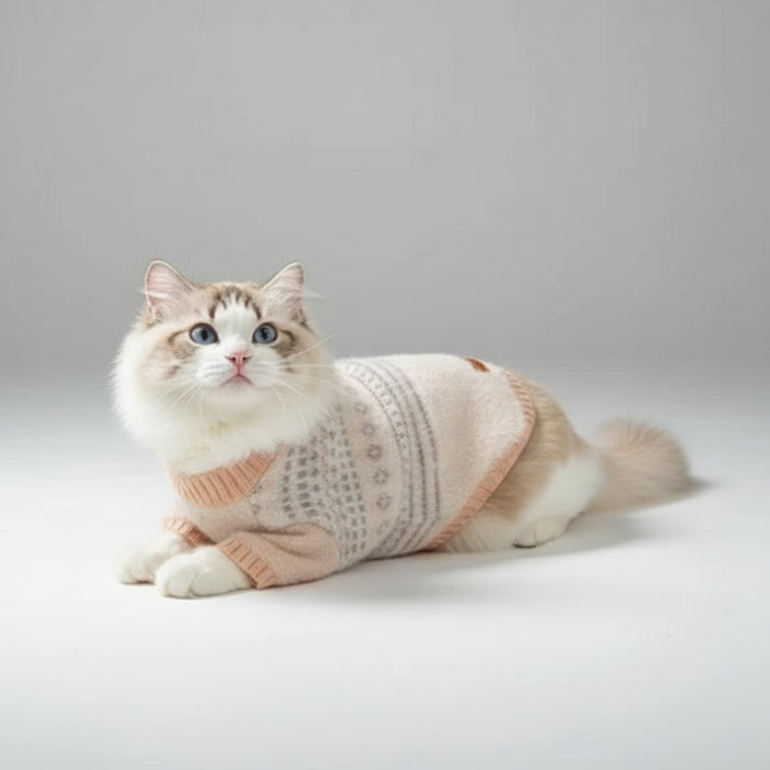 Pull chaud pour chien en laine avec un motif élégant et doux, idéal pour les temps froids