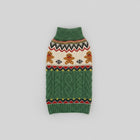 Pull de Noël pour chien en vert avec motif de bonhomme en pain d'épice et design en tricot élégant