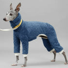 Pull polaire pour lévrier en bleu doux, idéal pour garder votre chien au chaud pendant les promenades