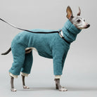 Pull polaire pour lévrier en bleu avec col montant et pattes longues pour un confort optimal