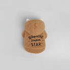 Pull polaire pour teckel en beige avec capuche et inscription Super Star