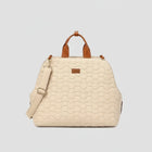 Sac à main pour chien beige matelassé avec poignées et bandoulière réglable Oscar et Plume