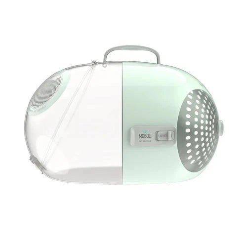 Sac capsule transparente et ventillée pour voyage chat Oscar et Plume Vert