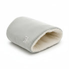 Sac de couchage chat velours gris clair avec intérieur en peluche douce confortable