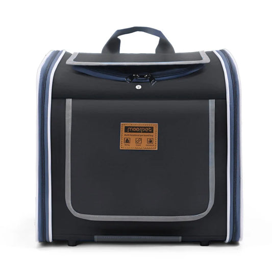 Sac de transport chat et chien noir avec poignée et poches latérales pour animal de compagnie