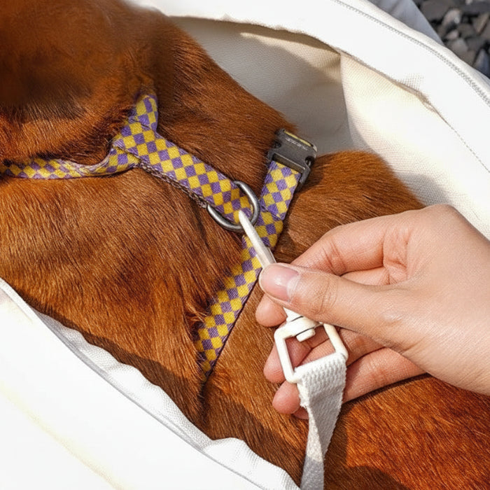 Sac de transport moelleux pour chien avec attache sécurisée pour une utilisation confortable