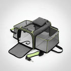 Sac de transport pliable pour chat et chien gris avec nombreuses ouvertures et sangle réglable