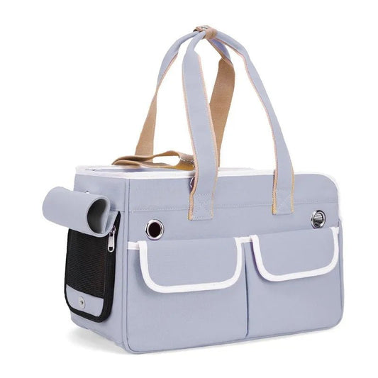 Sac de transport pour chat et petit chien Oscar et Plume Gris