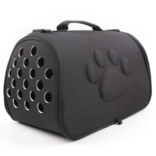 Sac de transport pour chat noir avec design ergonomique et aérations pour une circulation d'air optimale