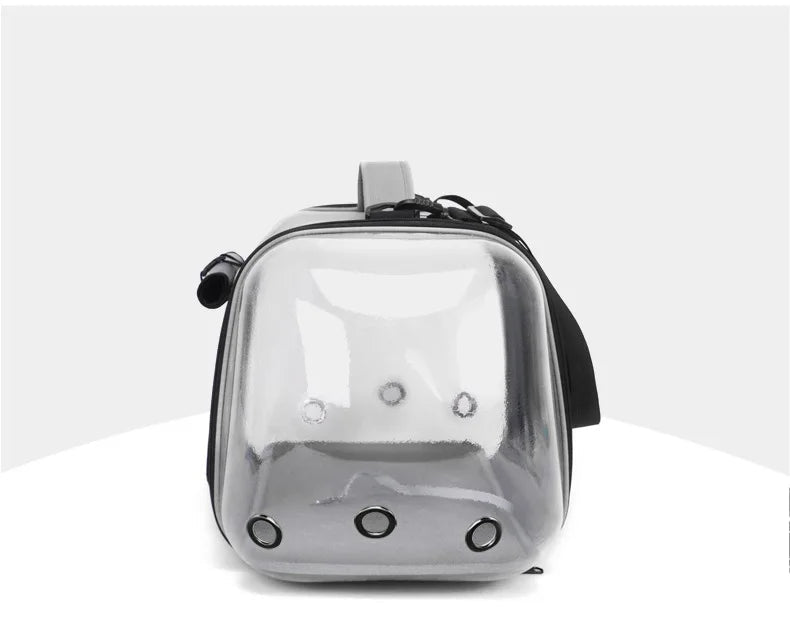 Oscar et Plume sac de transport pour chat transparent style sac à dos bulle avec aérations et poignée
