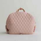 Sac de transport pour chien rose matelassé avec une poignée élégante pour voyager confortablement