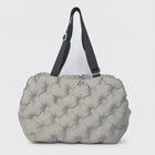 Sac de transport pour petit chien en tissu matelassé gris avec bandoulière réglable pour le confort
