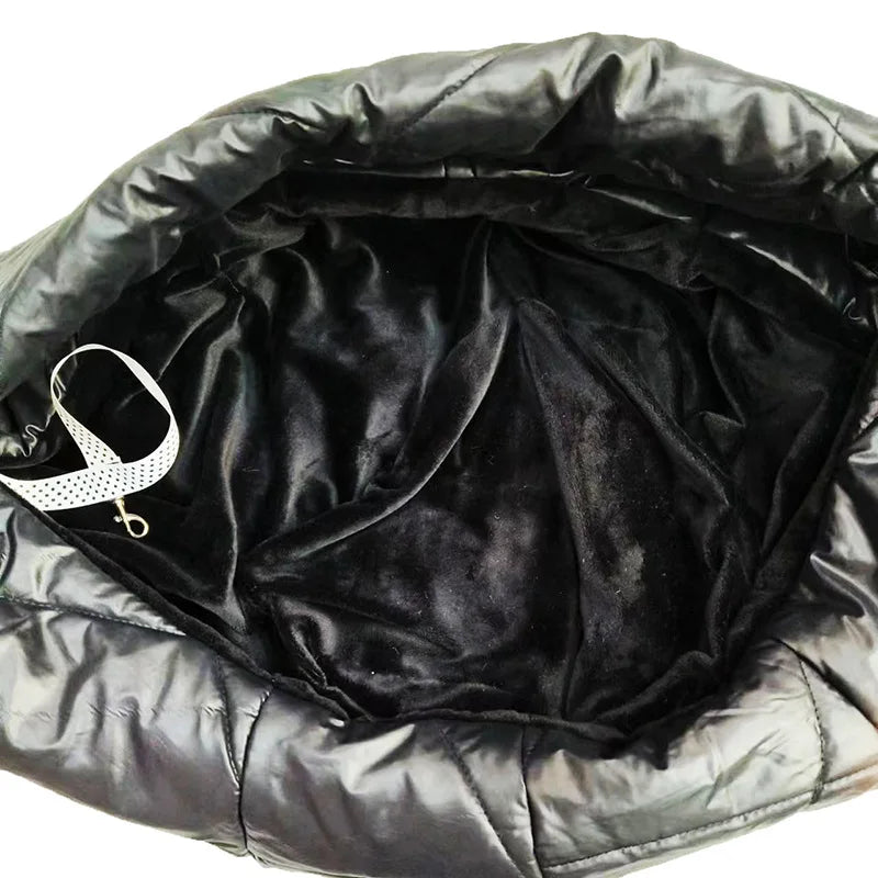 Sac de transport pour petit chien avec intérieur doux en velours noir pour le confort de votre animal