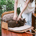 Load image into Gallery viewer, Sac de transport rigide en cuir durable pour chien et chat Oscar et Plume
