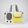 Cargar la imagen en la vista de la galería, Sac de voyage chien chat blanc avec poche jaune et ventilations pour transport facile
