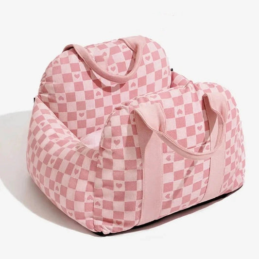 Sac de voyage et Siège de voiture pour petit chien Oscar et Plume Rose