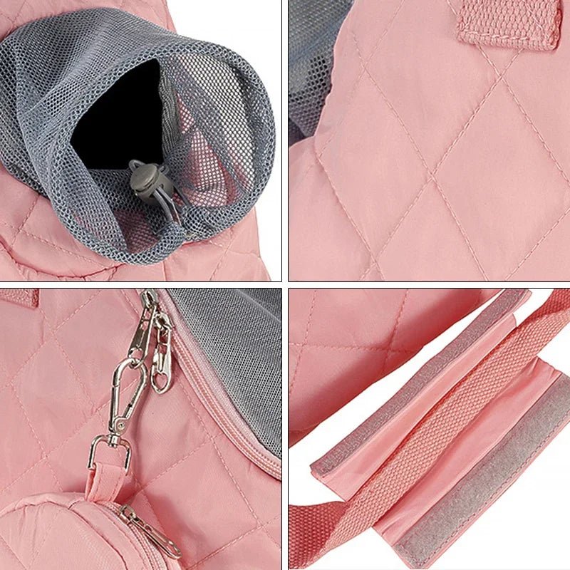 Sac de voyage imperméable et respirant pour petit chien et chat Oscar et Plume Rose