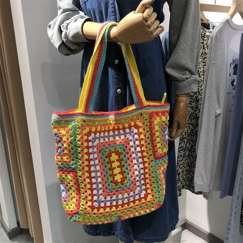 Sac fourre-tout tricoté main crochet Oscar et Plume