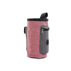 Sac friandise pour chien Oscar et Plume en tissu rouge avec poche grise zippée et boucle de fixation