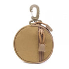 Sac friandises pour chien rond beige avec fermeture éclair et clip de suspension pratique