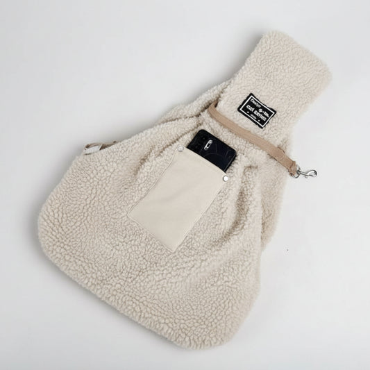 Sac polaire pour petit chien en peluche douce avec poche avant pour téléphone