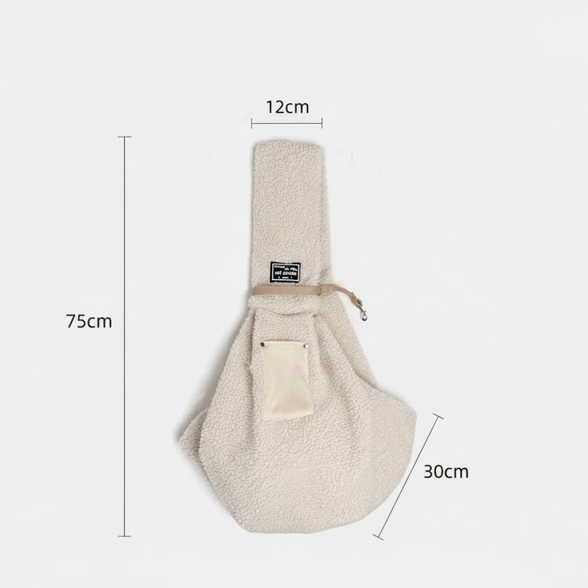 Sac polaire pour petit chien en matériau doux, dimensions 75cm x 30cm x 12cm, idéal pour le confort des animaux