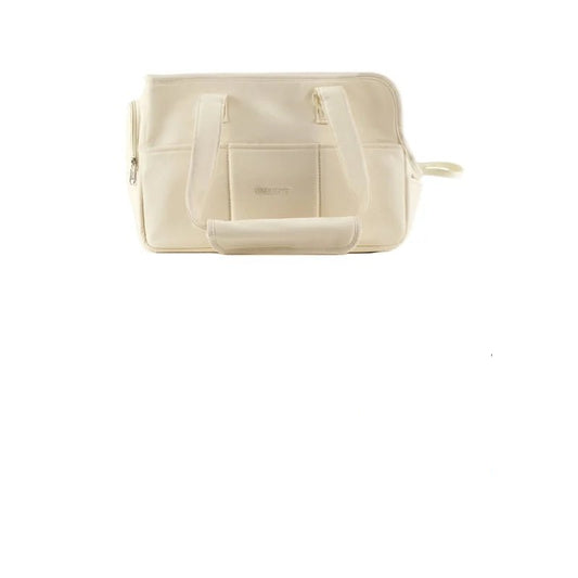 Sac beige Oscar et Plume sac voyage pour petit chien avec poignées et poche avant pratique