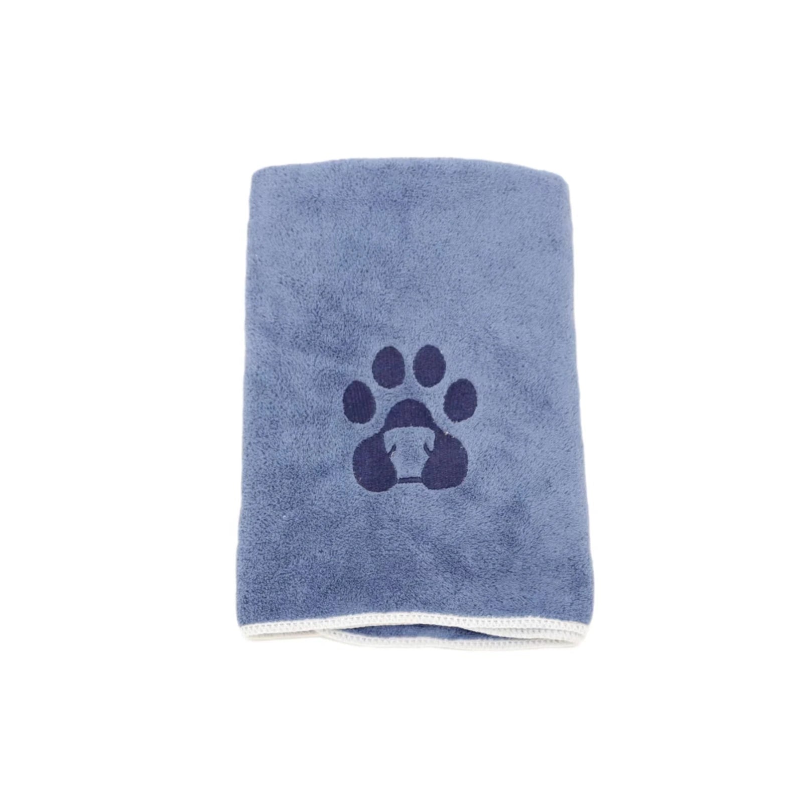 Serviette de bain pour chat et chien Oscar et Plume Bleu marine / 75 x 35 cm