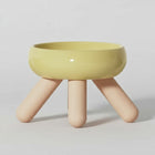 Gamelle à eau et nourriture en céramique sur pieds bois Oscar et Plume Gamelle nourriture - Jaune