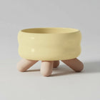 Gamelle à eau et nourriture en céramique sur pieds bois Oscar et Plume Gamelle eau - Jaune