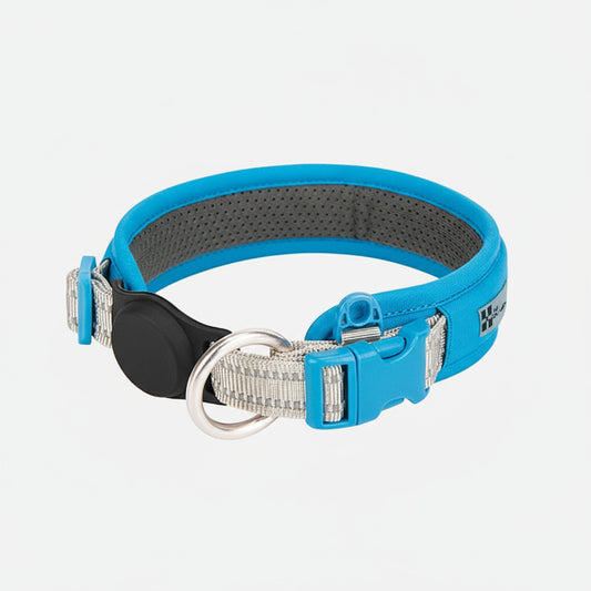 Collier AirTag pour chien bleu avec boucle réglable et support sécurisé pour tracker GPS