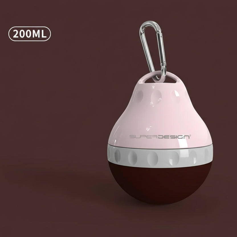 Gourde de voyage pour chien de 200 ml avec mousqueton pratique pour les randonnées