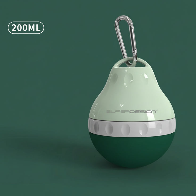 Gourde de voyage pour chien de 200 ml avec design pratique et crochet pour un transport facile