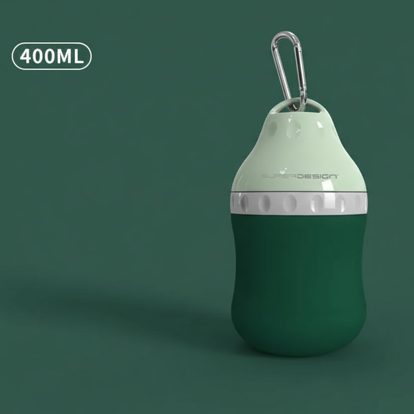 Gourde de voyage pour chien de 400ml avec carabine, pratique pour les sorties en plein air
