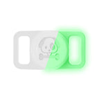 Support AirTag chien blanc avec motif chien et os pour attacher facilement à un collier