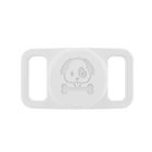 Support AirTag chien blanc avec design de chien et os pour fixer facilement à un collier