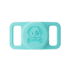 Support AirTag chien en silicone bleu avec motif chien pour collier animal de compagnie