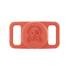 Support AirTag chien rouge en silicone avec motif chien et os pour collier